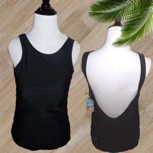 BLACK LOW BACK ONE PIECE SWIMSUIT